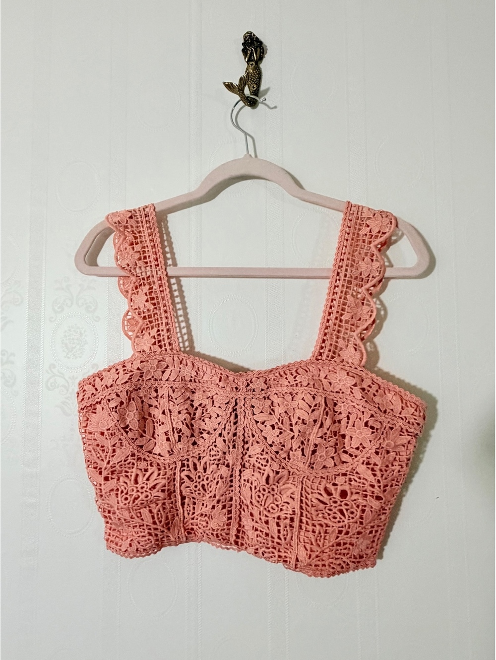 Farm Rio Pink Lace Corset Top | Size M